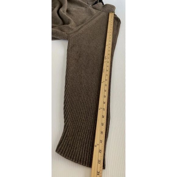 Northcrest Classic Men's 3XLT 1/4 Zip Brown Soft Knit Sweater with Ribbed Hems - Picture 6 of 10